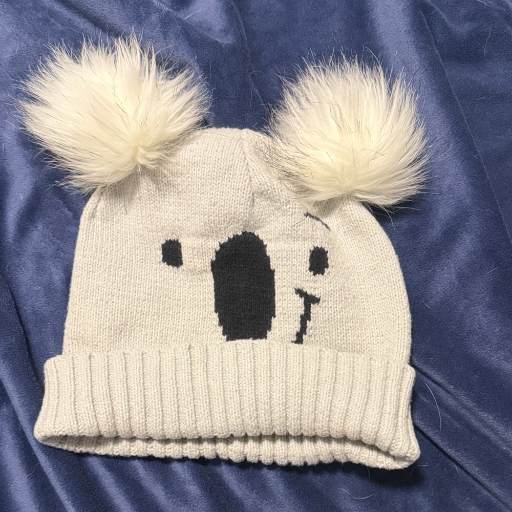 Adorable Grey Koala Knit Hat